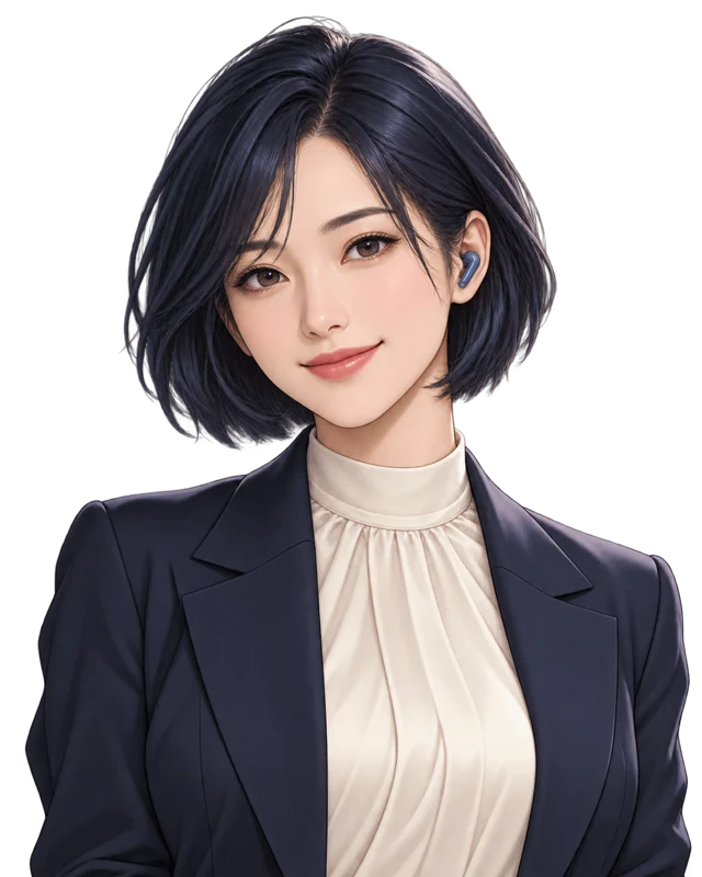 Hikari, an original illustrated Japanese tutor concept, with a welcoming expression